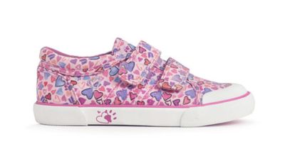 Loveheart Print Girls Canvas Shoes