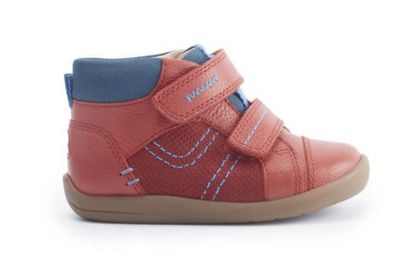 ADVENTURE RED NUBUCK/LEATHER RIPTAPE FIRST BOOTS
