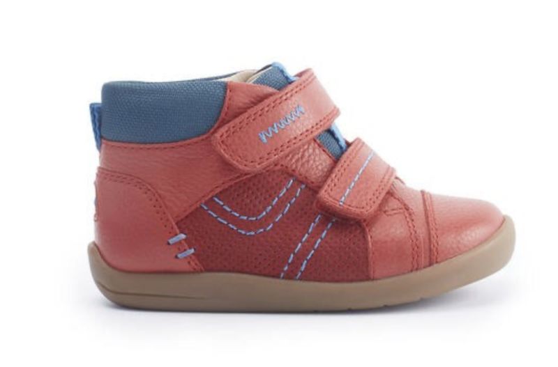 ADVENTURE RED NUBUCK/LEATHER RIPTAPE FIRST BOOTS