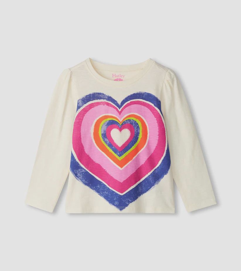 Layered Hearts Long Sleeve Graphic Top
