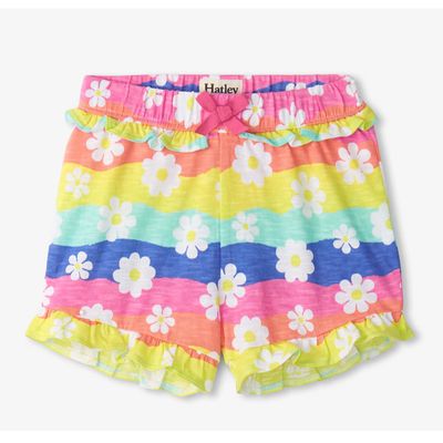 Groovy Flowers Ruffle Shorts