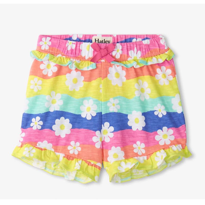 Groovy Flowers Ruffle Shorts