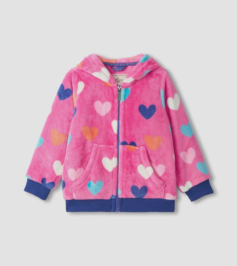 Hearts Fleece Zip-Up Hoodie