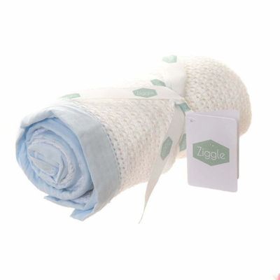 Cellular Blanket with Blue Trim BLAN2288