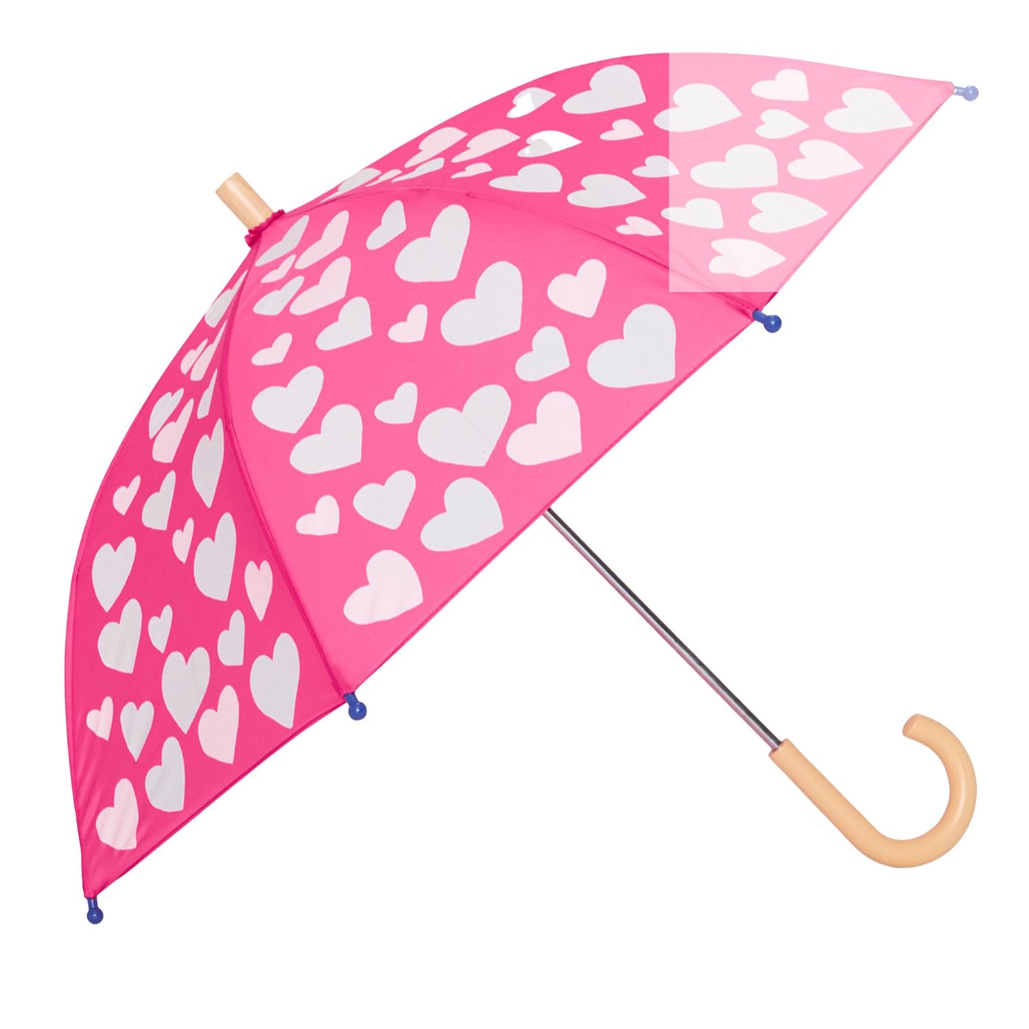 White Hearts Colour Changing Umbrella, Colour: Carmine Rose