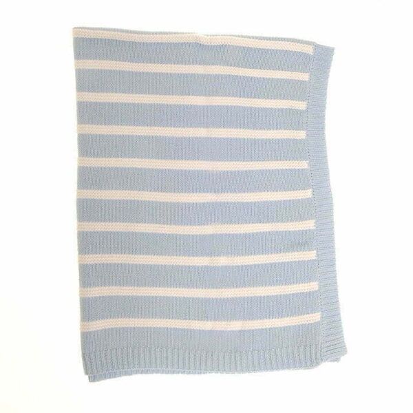 Blue and White Stripes Blanket BLAN6464