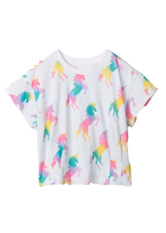 UNICORN RAINBOW PLEATED SLOUCHY TEE