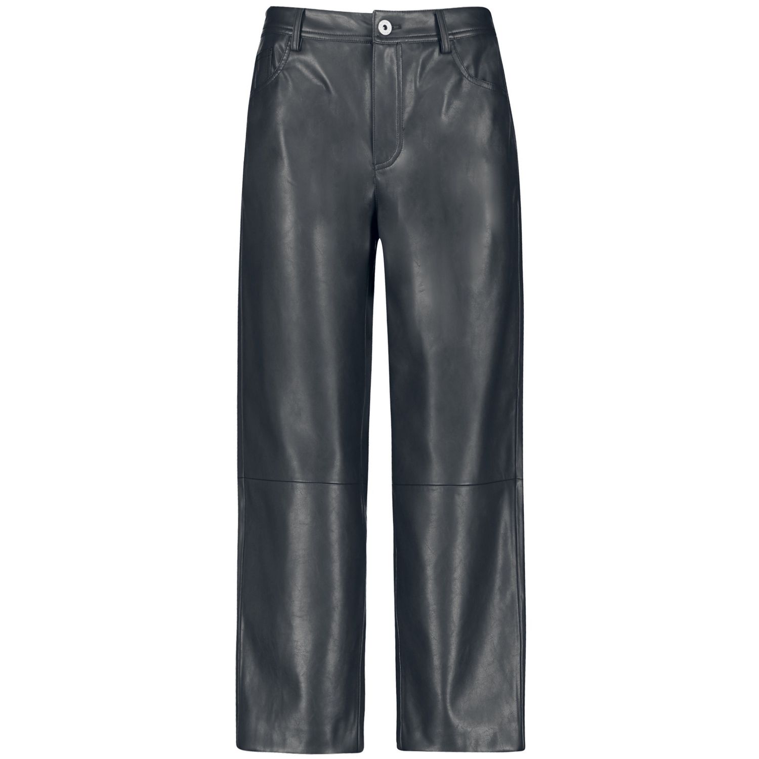 Loose Fit Faux Leather Trousers