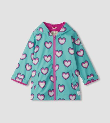 Hearts Colour Changing Zip-Up Rain Jacket