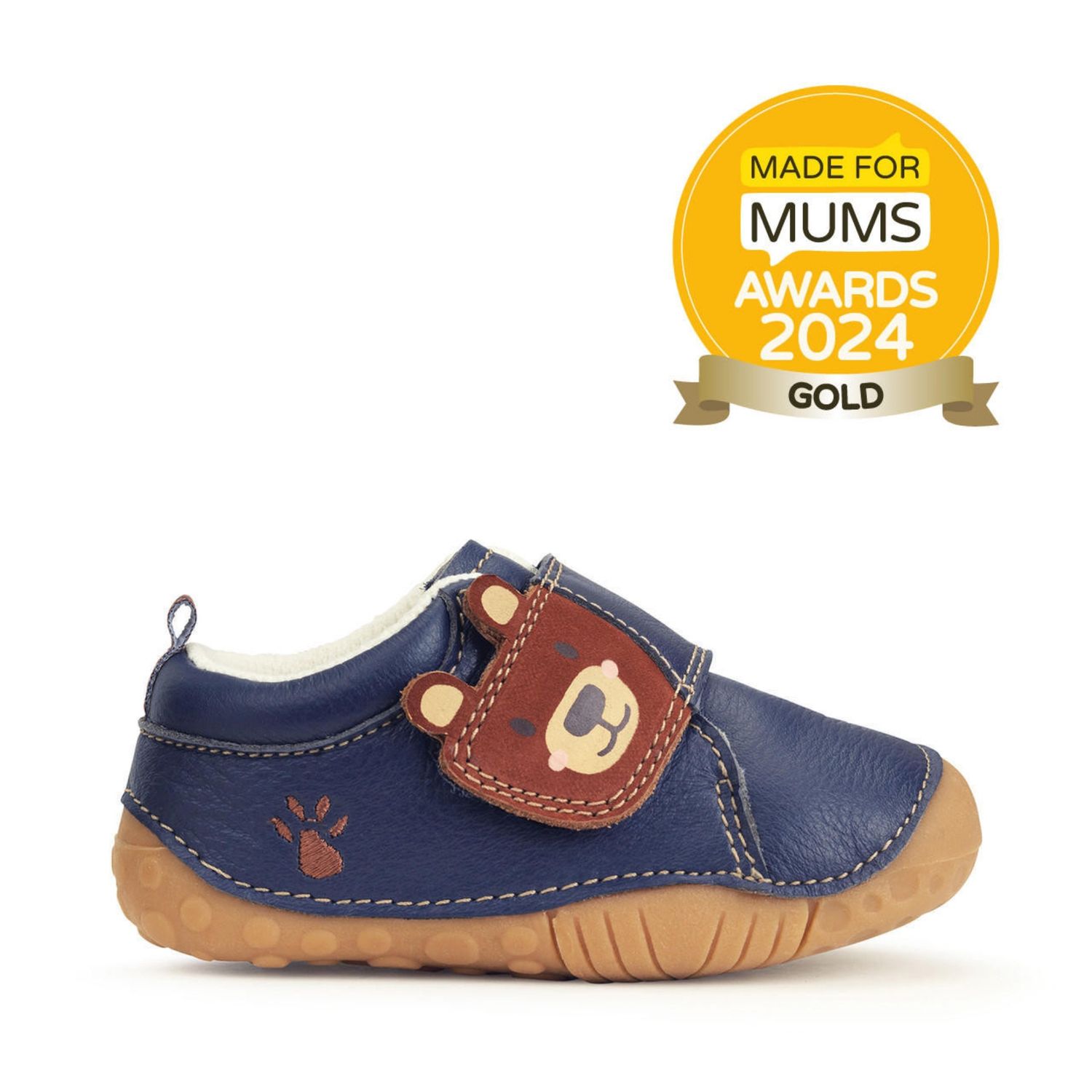 Bear Hug Navy Leather  Pre-walking Shoes
