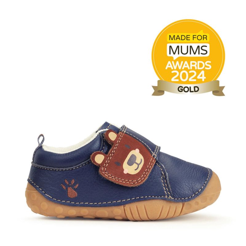 Bear Hug Navy Leather  Pre-walking Shoes