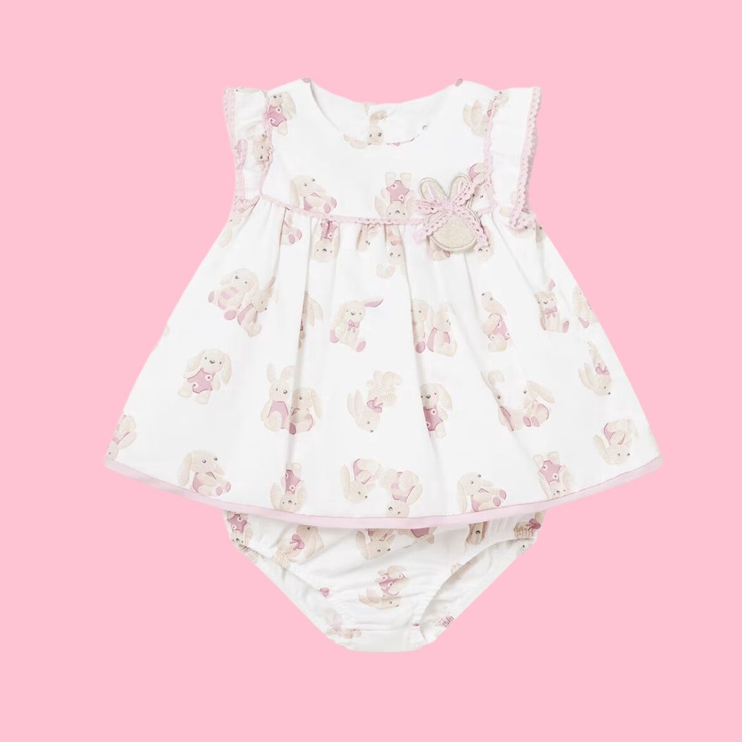 Newborn Printed Satin Dress 1807