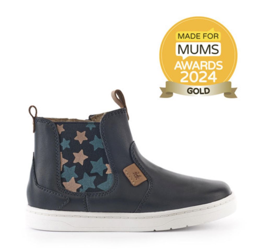 Energy Navy Leather Zip-Up Kids Ankle Boots