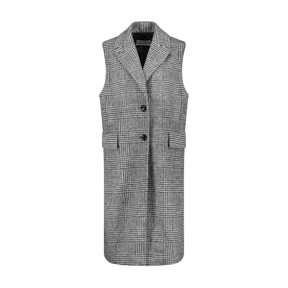 COLLARED CHECK GILET