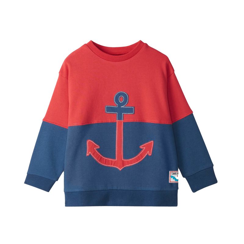 Colour Block Anchor Pull Over Sweatshirt