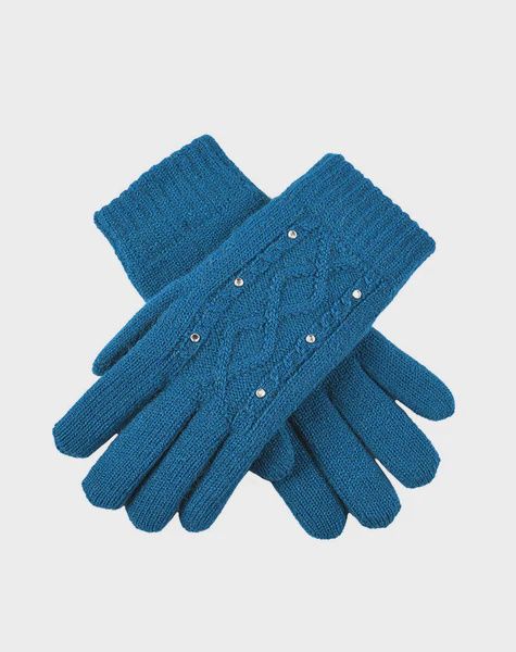 KNIT GLOVES WITH RHINESTONES