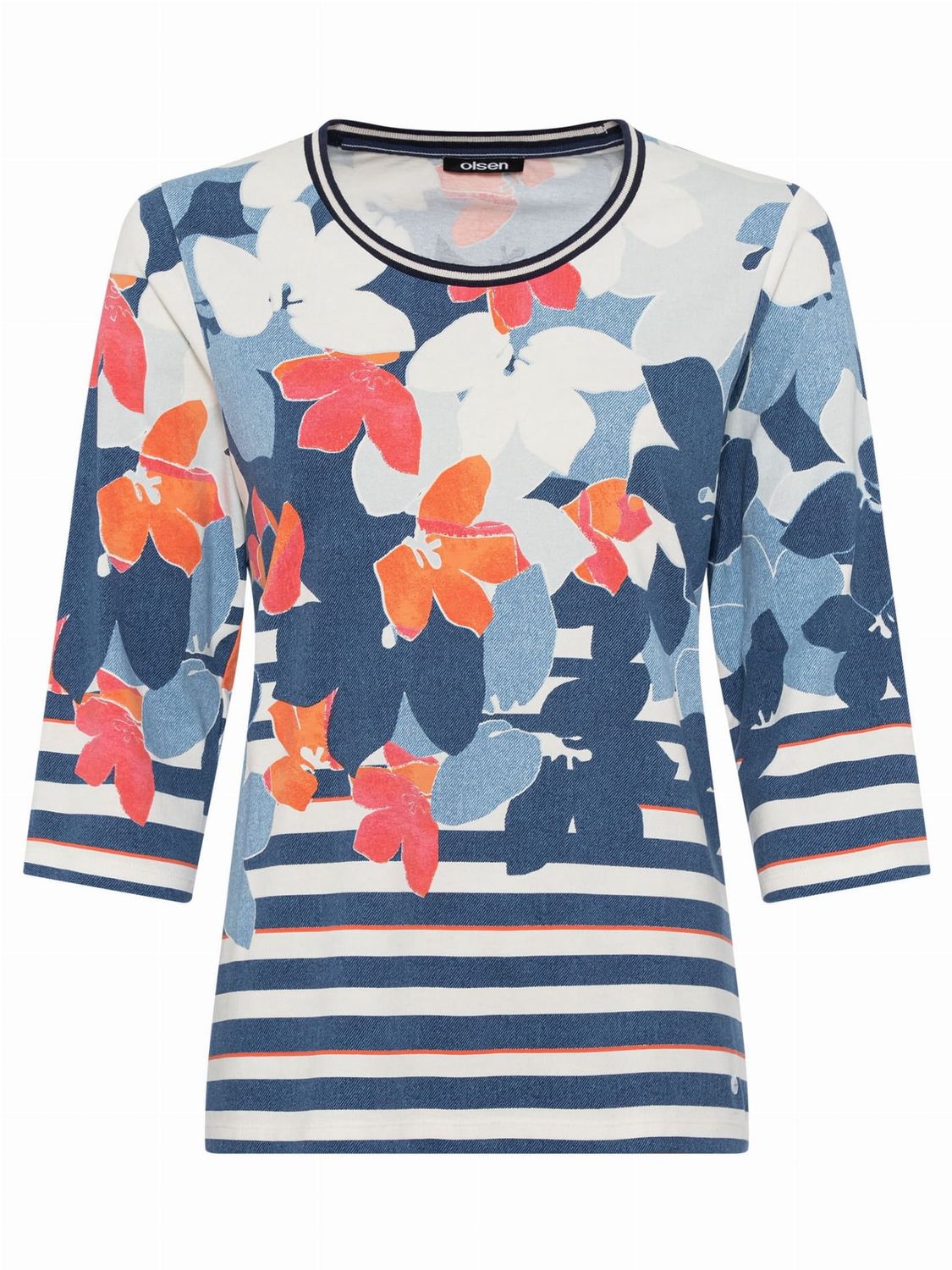 French Flair Flowers &amp; Stripes Edda Fit Top