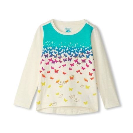 Falling Butterflies Long Sleeve Graphic Top