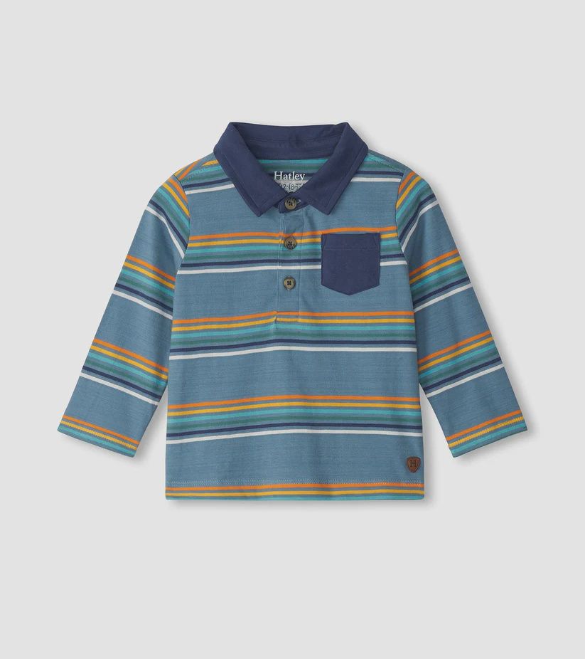 Bluestone Stripes Long Sleeve Polo Shirt