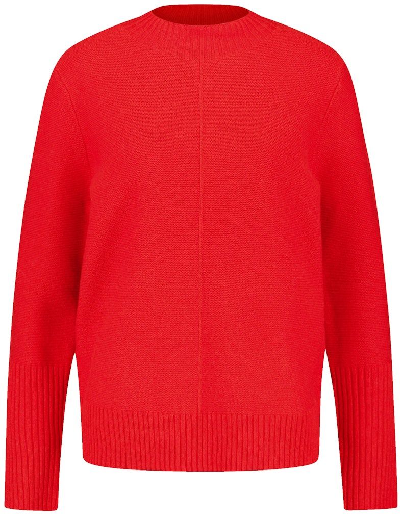 Symbiotic Red Ribbed Neck Jumper