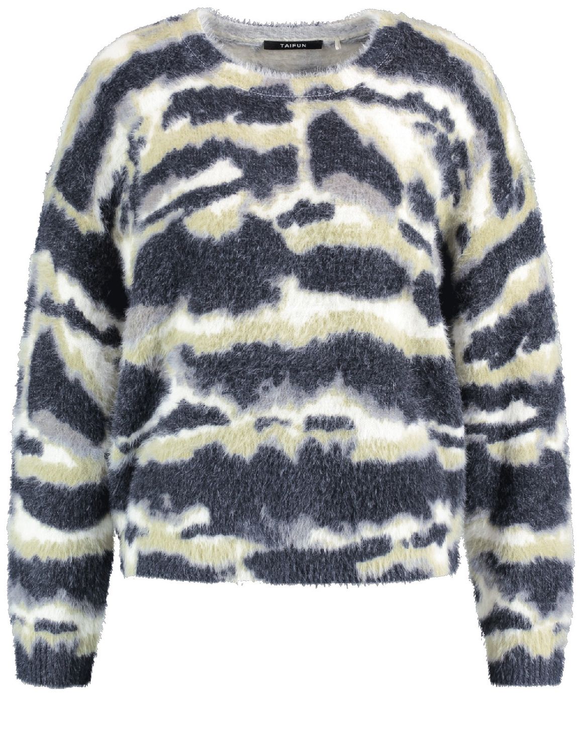 Diamonds &amp; Jade Fluffy Patterned Jumper