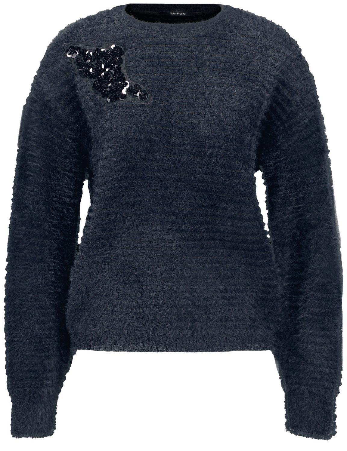 Rose Quartz &amp; Silver Sequin Motif Fluffy Jumper