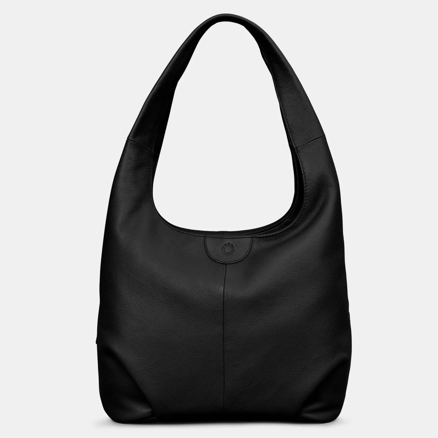 Meehan Black Leather Slouch Shoulder Bag