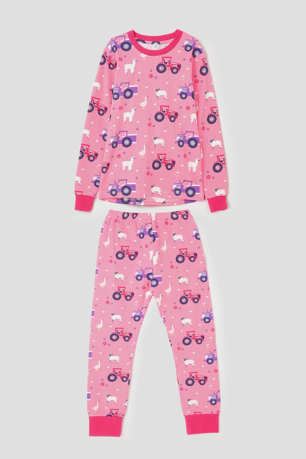 Tractor Print Girls Pyjamas