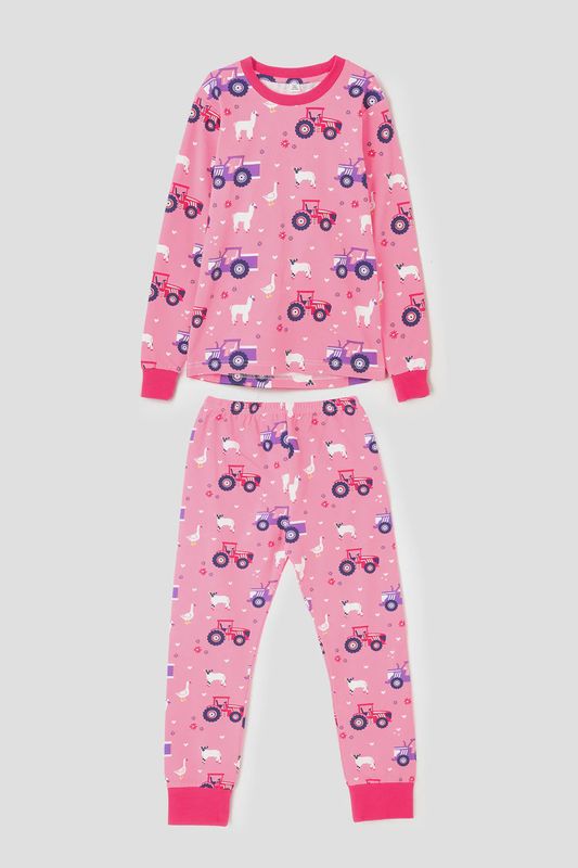 Tractor Print Girls Pyjamas