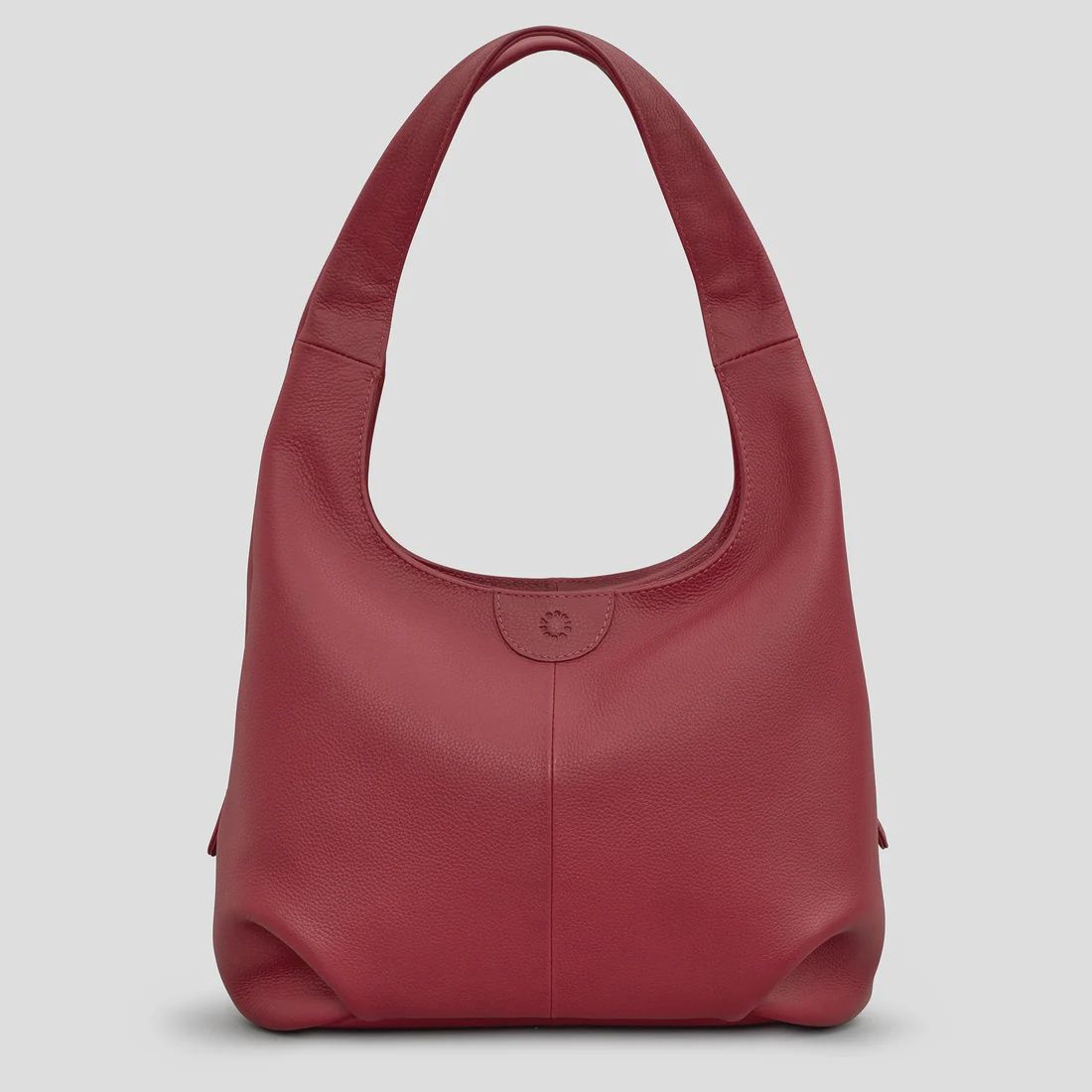 Meehan Cherry Red Leather Slouch Shoulder Bag