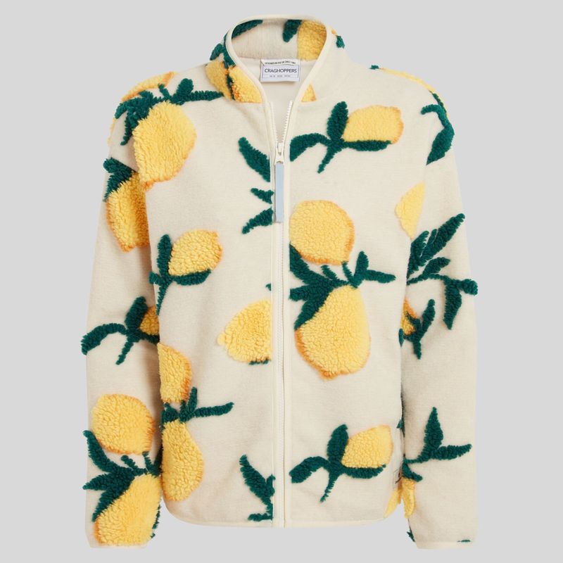 Women's Catalina Full Zip Fleece Ecru Print CWA408