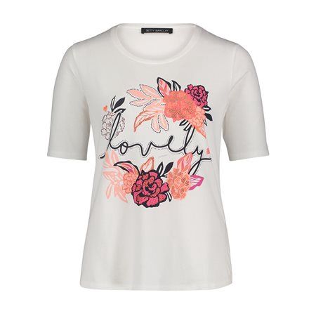 Embellished Leaf Motif T-Shirt