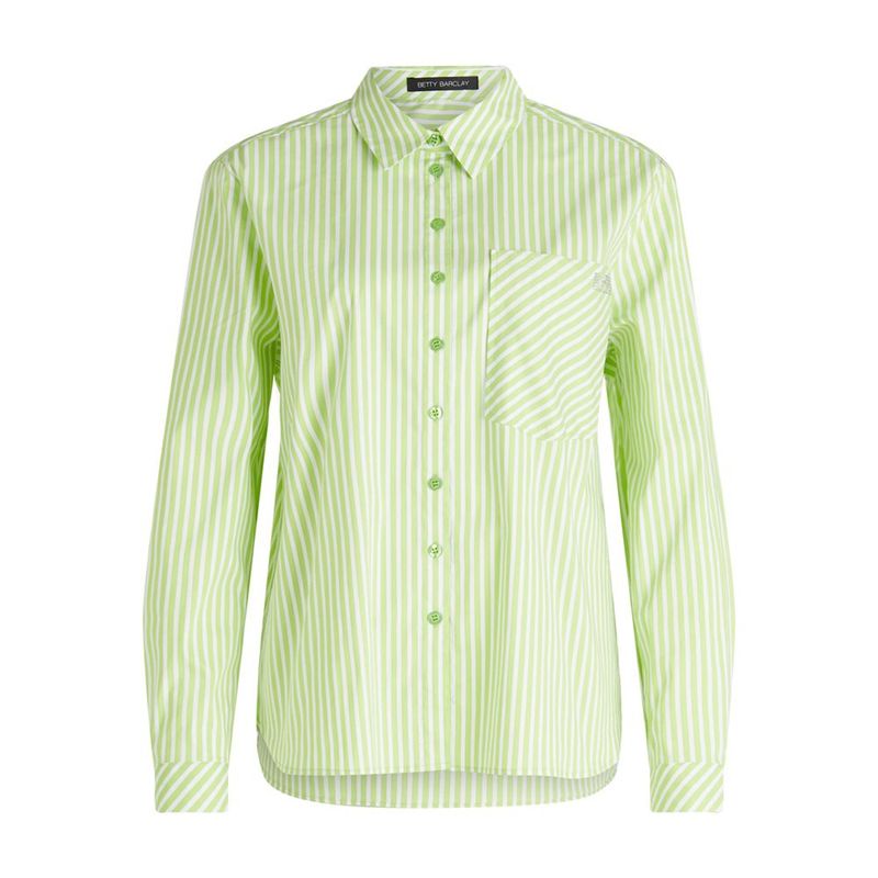 Striped Long Sleeve Blouse 8816 Lime/White