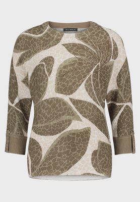 Rhinestone Patterned Jumper 5235 Khaki/Stone