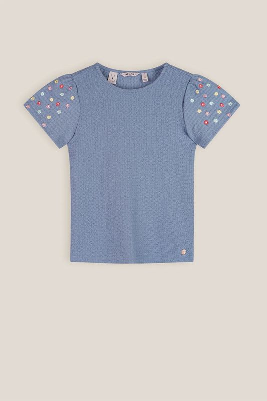 Kaby Embroidered Jersey Top Vintage Denim