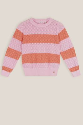 Kerala Big Stripes Knitted Sweater Bubblegum