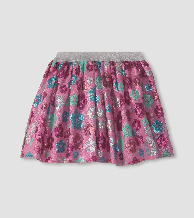 Girls Daisy Sequins Tulle Skirt