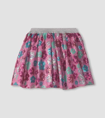 Girls Daisy Sequins Tulle Skirt