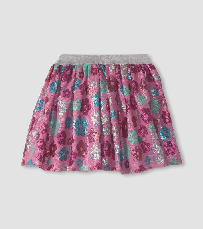 Girls Daisy Sequins Tulle Skirt