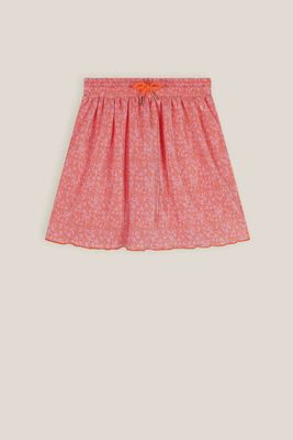Norah Plisse Pleated Skirt Orange Coral