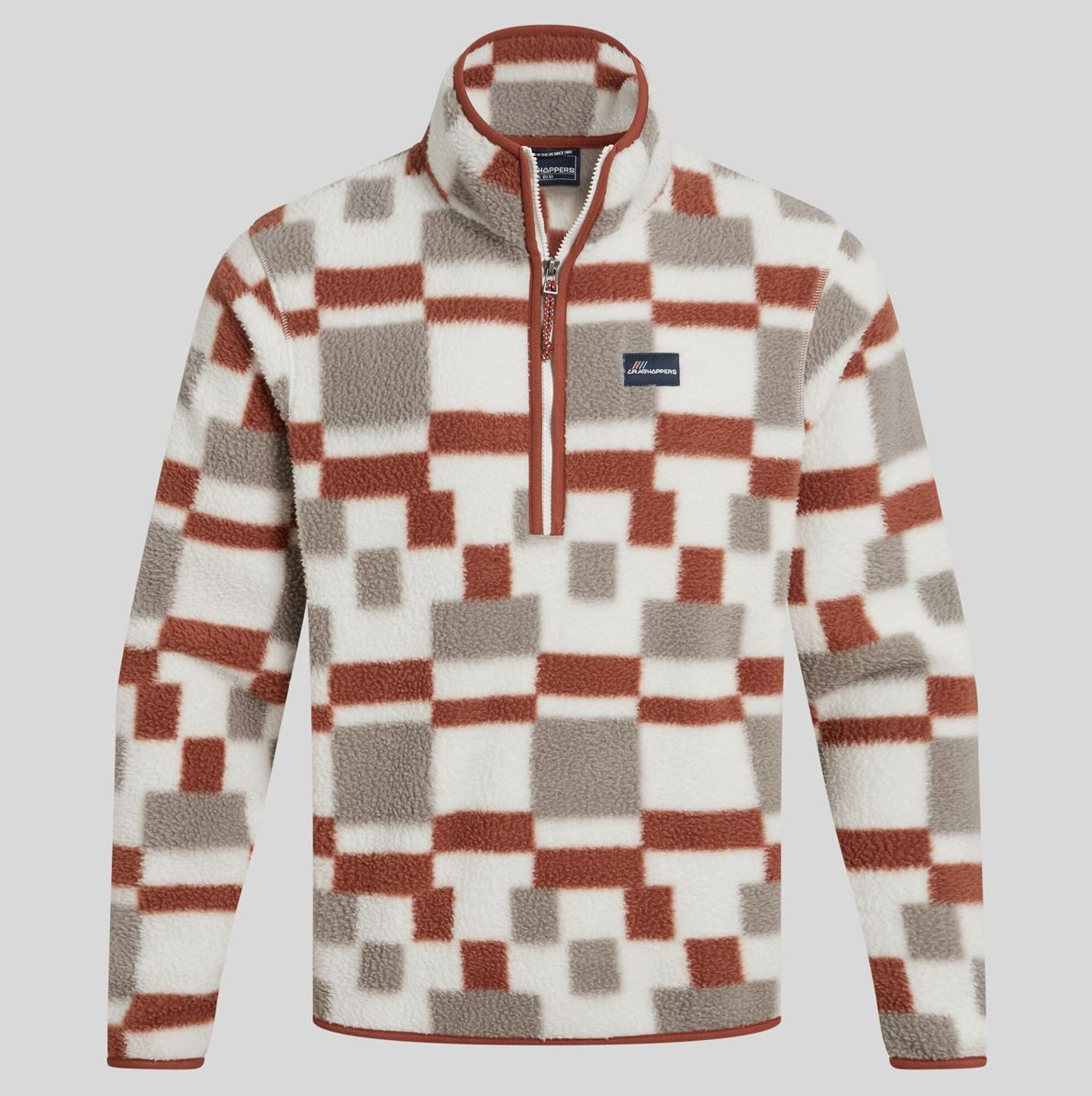 Men&#39;s Clifford Half Zip Fleece | Red Beach Print