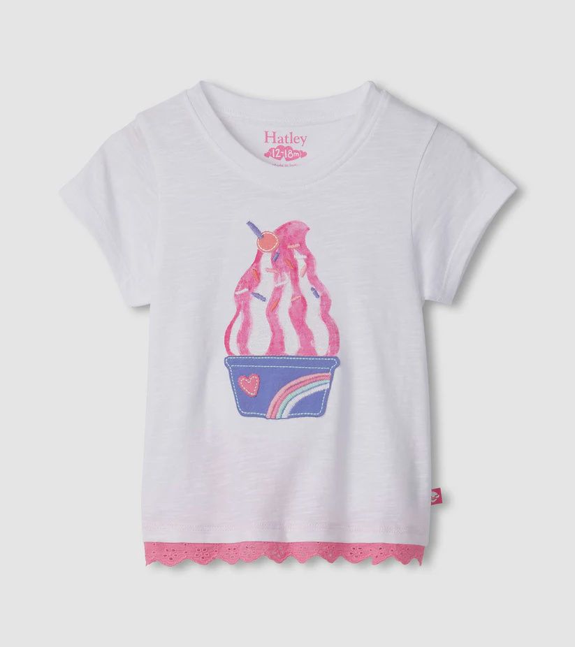 Baby &amp; Toddler Girls Ice Cream Sundae Eyelet Trim T-Shirt