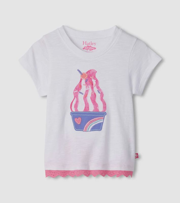 Baby &amp; Toddler Girls Ice Cream Sundae Eyelet Trim T-Shirt