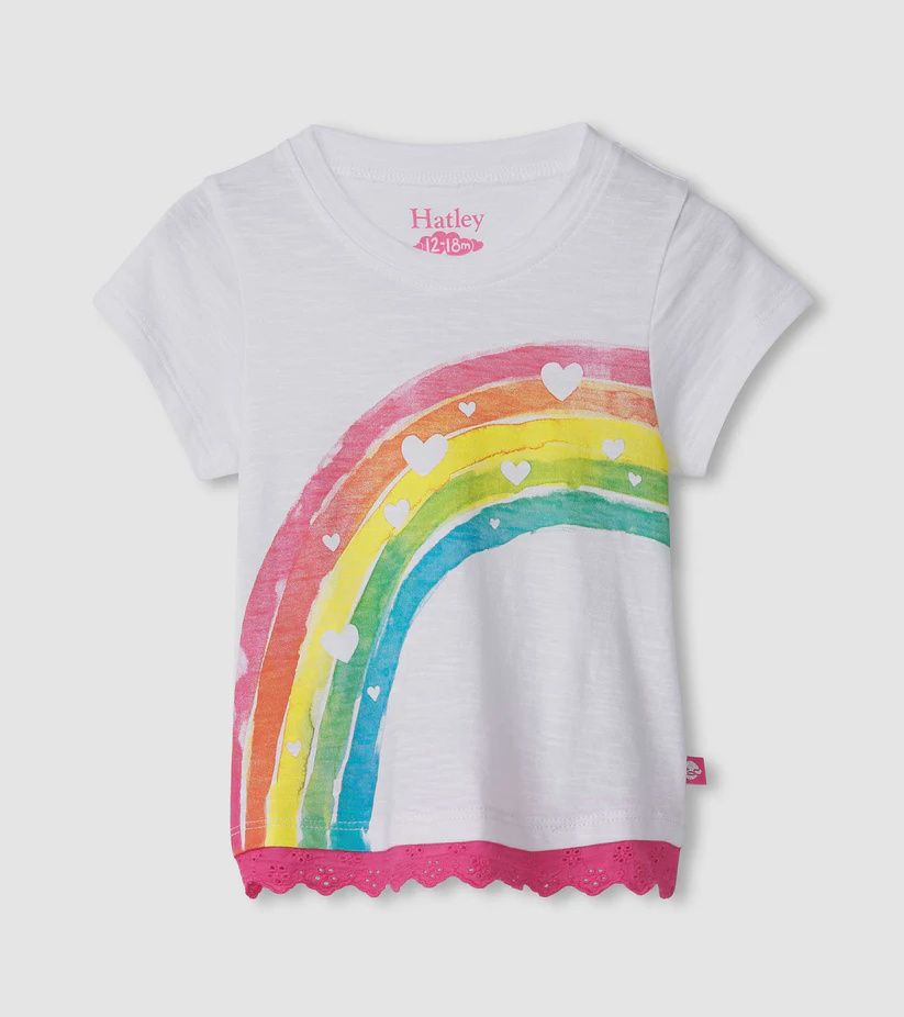 Baby &amp; Toddler Girls Rainbow Eyelet Eyelet Trim T-Shirt