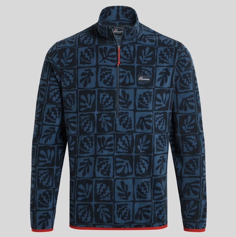 Men&#39;s Galdie Half Zip Fleece | Blue Stone Print CMA1411