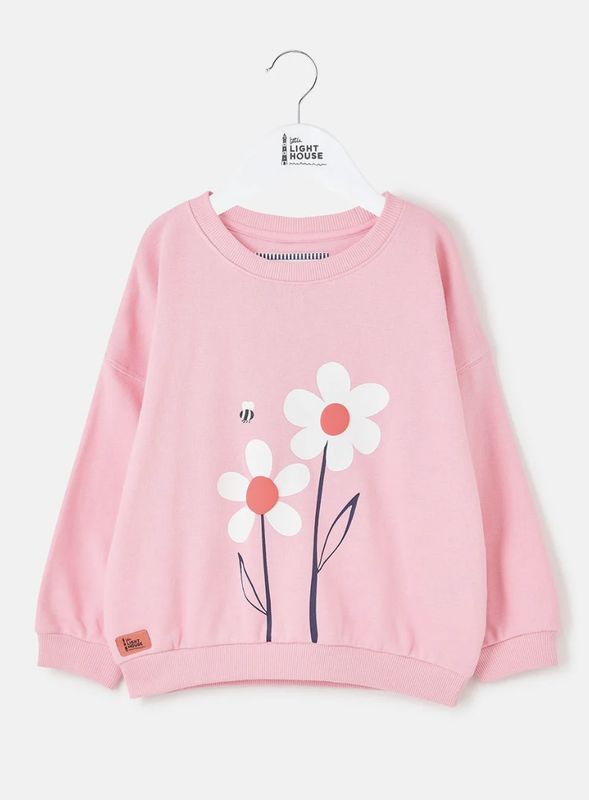 Flora Sweatshirt - Dusky Pink Flowers