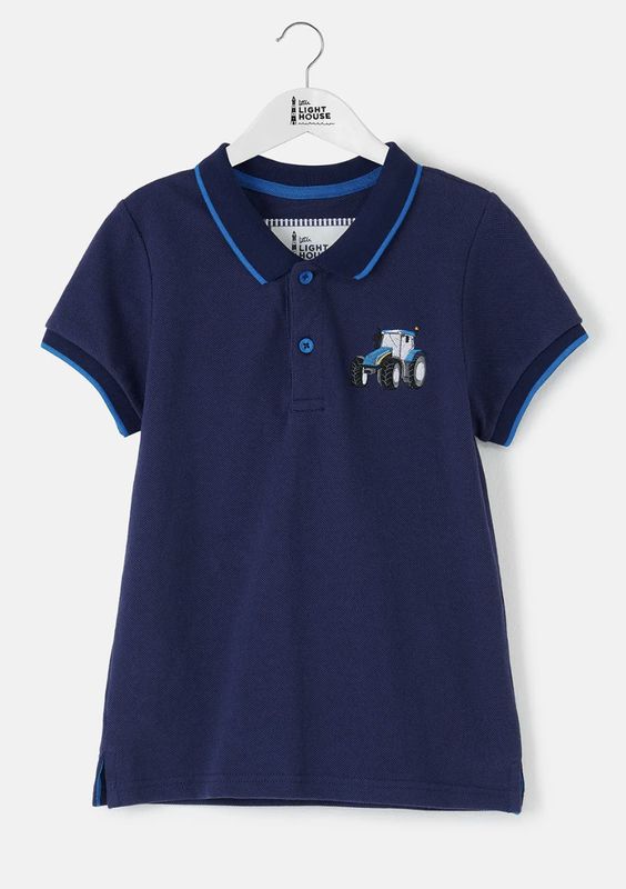 Pier Short Sleeve Polo Shirt - Blue Tractor