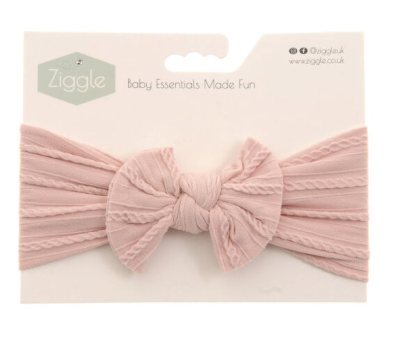 Rose Pink Top Bow Turban Headband BOW0044