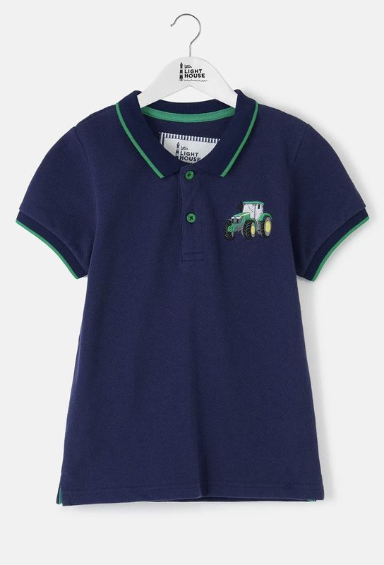 Pier Short Sleeve Polo Shirt - Green Tractor