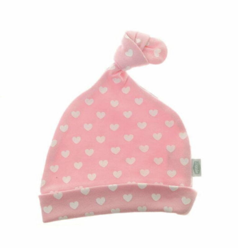Pink with White Hearts Cotton Hat HAT0126
